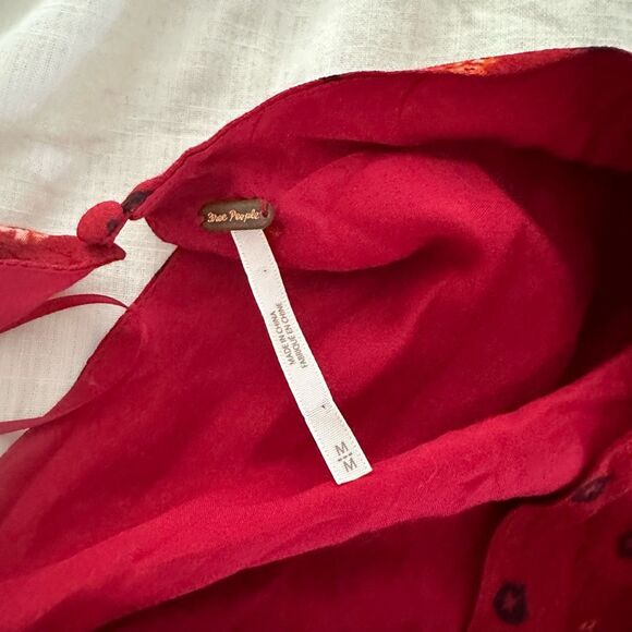 Free People Women’s Medium Red Two Faces Longsleeve Mini Dress - Picture 4 of 7